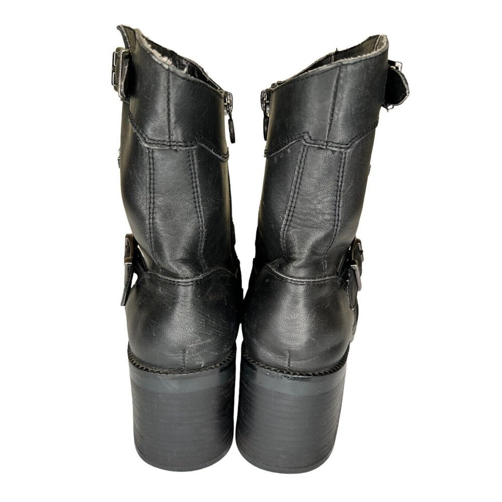 Harley‎ Davidson Double Buckle Side Zip Gypsy Black Boots 85303 Women's Size 10 - Picture 4 of 9